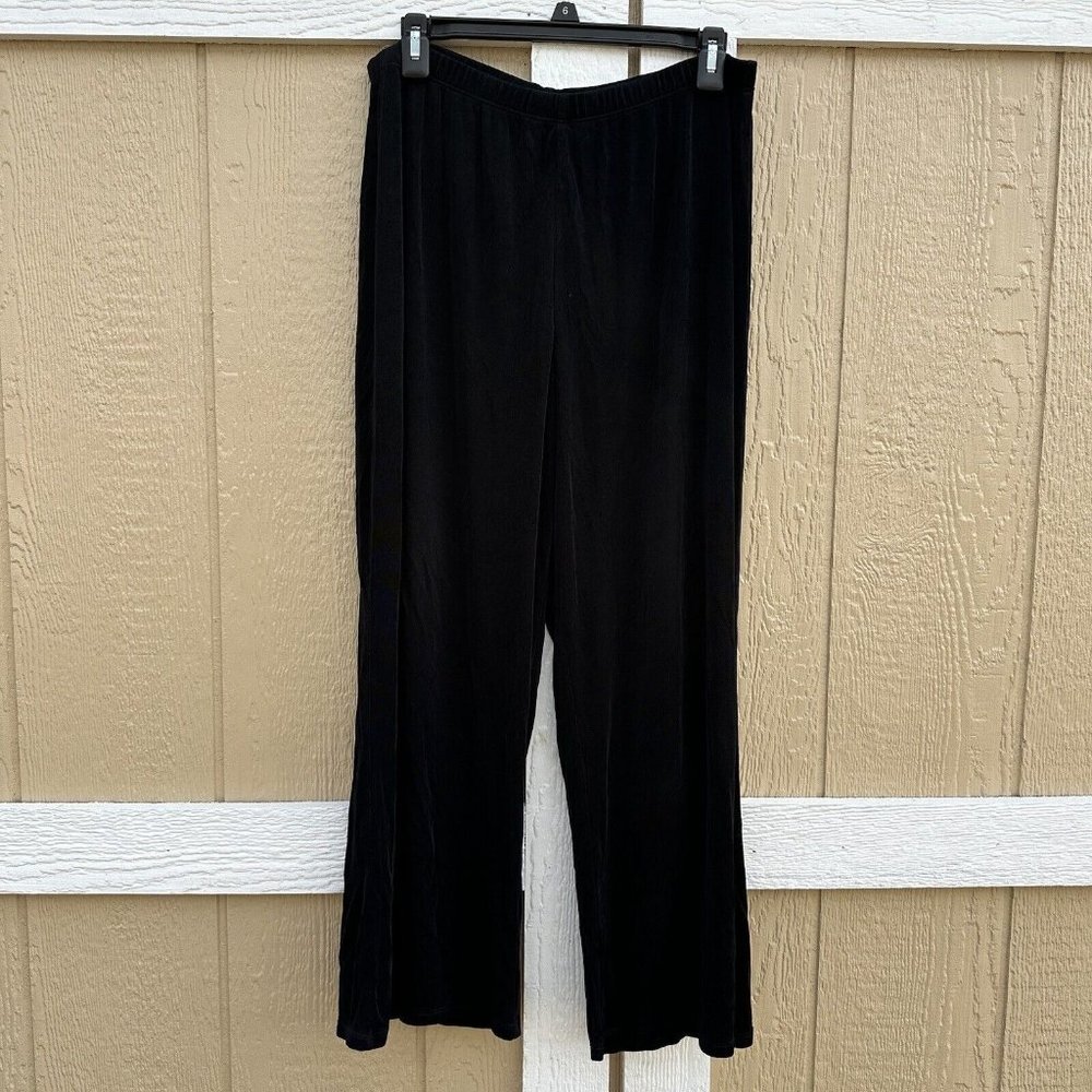 Chico's Travelers Black Pull-On Slinky Pants Crop Women's Size 3 XL/16 Stretch